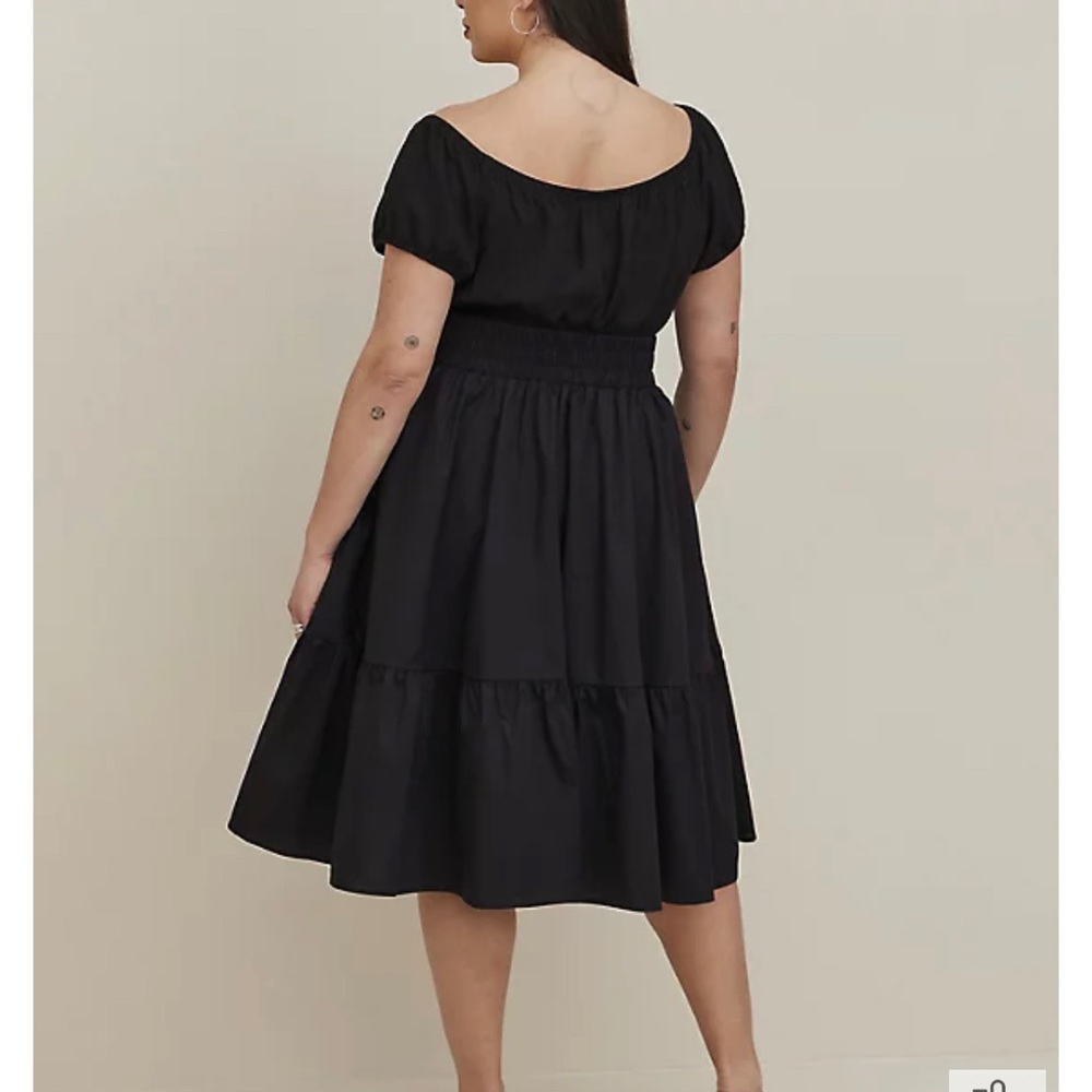 Torrid Midi poplin black skirt